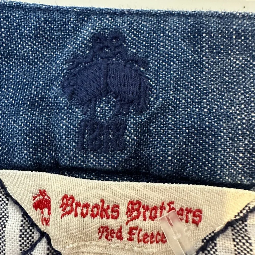 BROOKS BROTHERS Red Fleece Womens' Blue Denim Quilted Mini Skirt Size 6